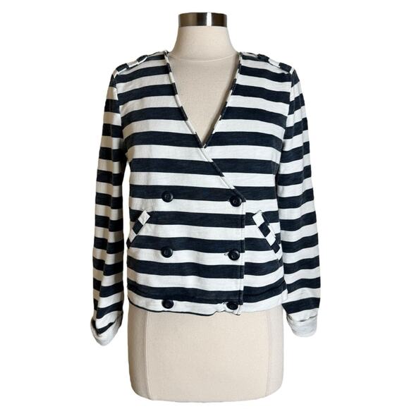 Urban Outfitters BDG Stripe Button Front French Terry Wrap Sweater Womens Medium - Picture 10 of 10